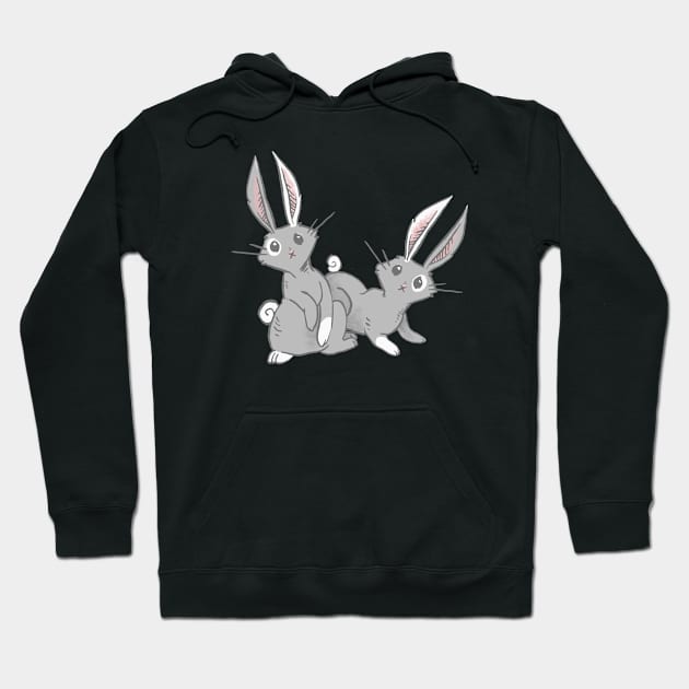 Curious Pair of Rabbits Hoodie by SimplyKitt